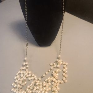Pearl necklace long scoop neck